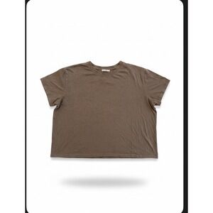 Deiji Studios Oversized T-Shirt Sz S Hemp Organic Blend Short Sleve Faded Brown